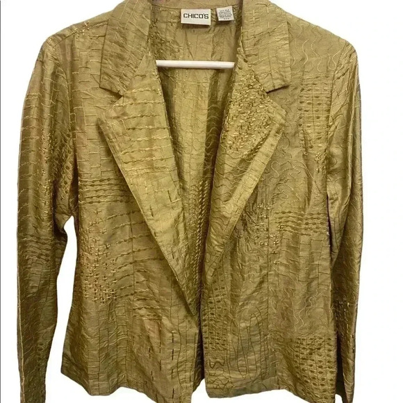 Chicos 100% Silk Open Blazer - Picture 1 of 4
